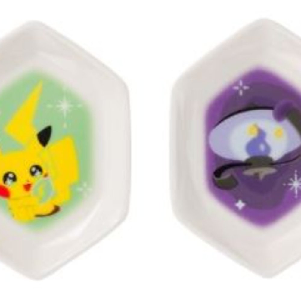 Pokemon Center 2022 SHINKA NO ISHI Small plate 2 pcs Pikachu & Lampent